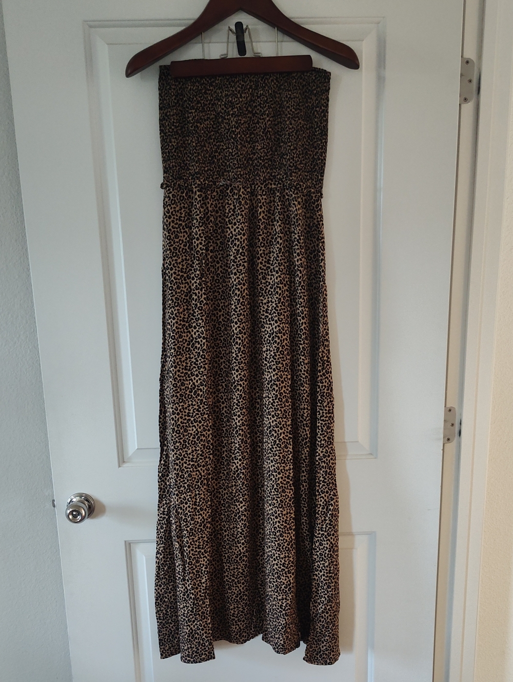 Forever 21 Strapless Leopard Print Maxi Dress - Brown/Black
